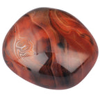 rockcloud Irregular Polished Banded Agate Palm Stones Worry Stones Pebble Healing Crystal with Velvet Bag
