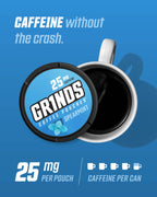 Grinds Coffee Pouches | Tobacco Free, Nicotine Free Healthy Alternative | 10 Cans of Spearmint | 18 Pouches Per Can | 1 Pouch eq
