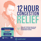 WELMATE Maximum Strength Mucus Relief DM - 1200mg Guaifenesin & 60mg DXM, 12-Hr Cough Suppressant & Expectorant, Bi-Layer Tablet