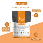 100% Organic Ashwagandha Powder- Withania Somnifera- USDA Certified Organic- 227g (0.5 LB) 8 oz - Ayurvedic Herbal Supplement Th