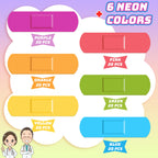 Yinder 120 Pcs Kids Bandages Bulk Colorful Flexible Bandages Neon Waterproof Breathable Strip Protect Cuts and Scrapes for Child