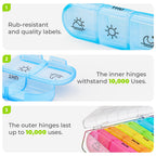 AUVON Weekly Pill Organizer 3 Times a Day, Large 7 Day Pill Box 3 Times a Day with Separate Container, Portable Pill Case for Me