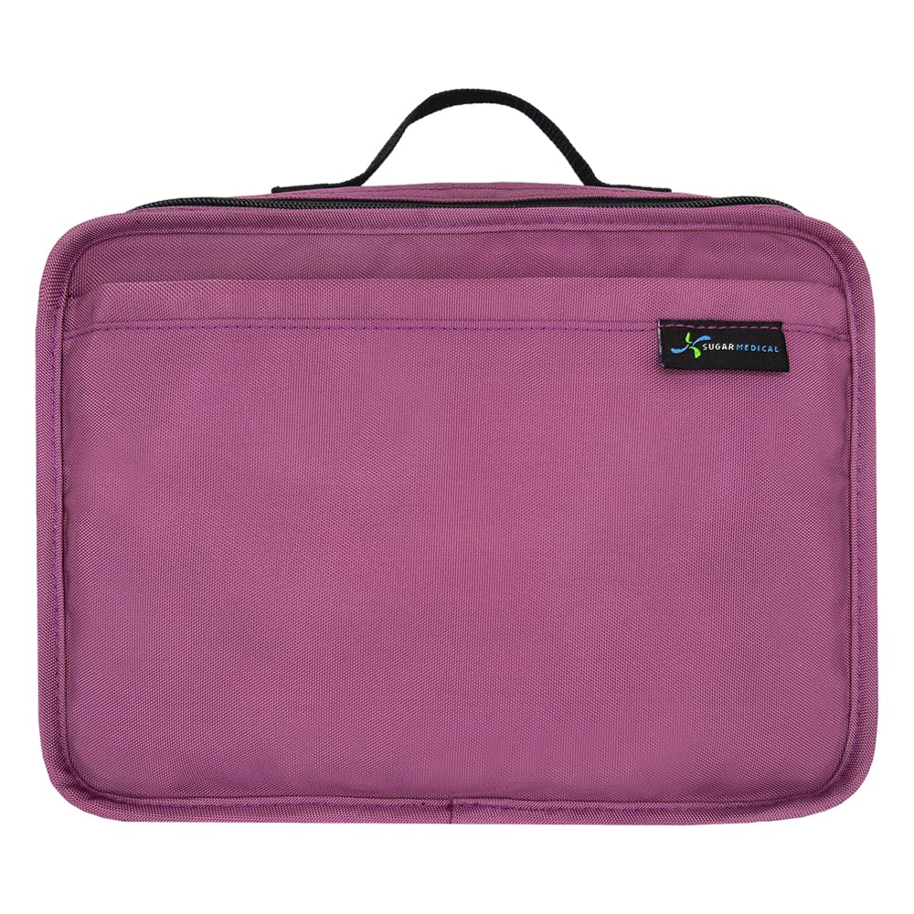 Sugar Medical Insulated Diabetes Travel Bag | Diabetic Care Products | Diabetic Supplies Case | Glucose Meter Case (Orchid)