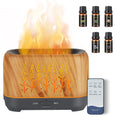 NEWYID Aromatherapy Diffuser with 5 Essential Oils, Oil Diffuser with Flame Light 3 Mist Mode 4 Timer Up to 12H of Continuous Ar