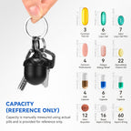 Aufew Mini Pill Case, Cute Keychain Pill Holder, Travel Metal Medicine Bottle, Airtight Pill Fob for Daily Pills & Small Essenti