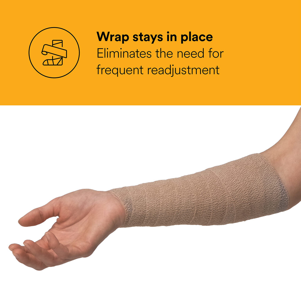 3M Coban Self-Adherent Wrap 1582, Tan, 2 Inch x 5 Yards, 36 Bags/Case