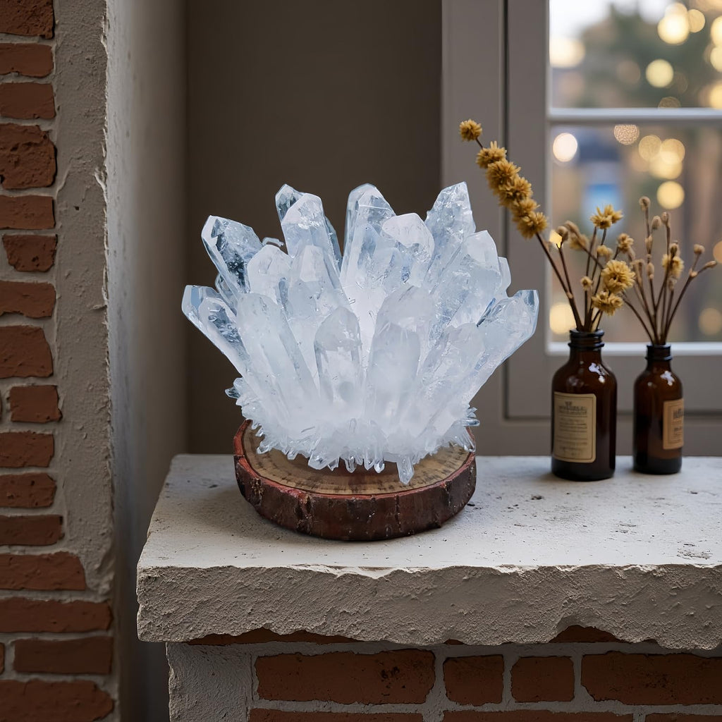 Crystal Cluster Quartz Crystals Crystals Stone White Crystal Cluster Crystal Columnar Crystal Gift Crystal Ornaments Healing Cry