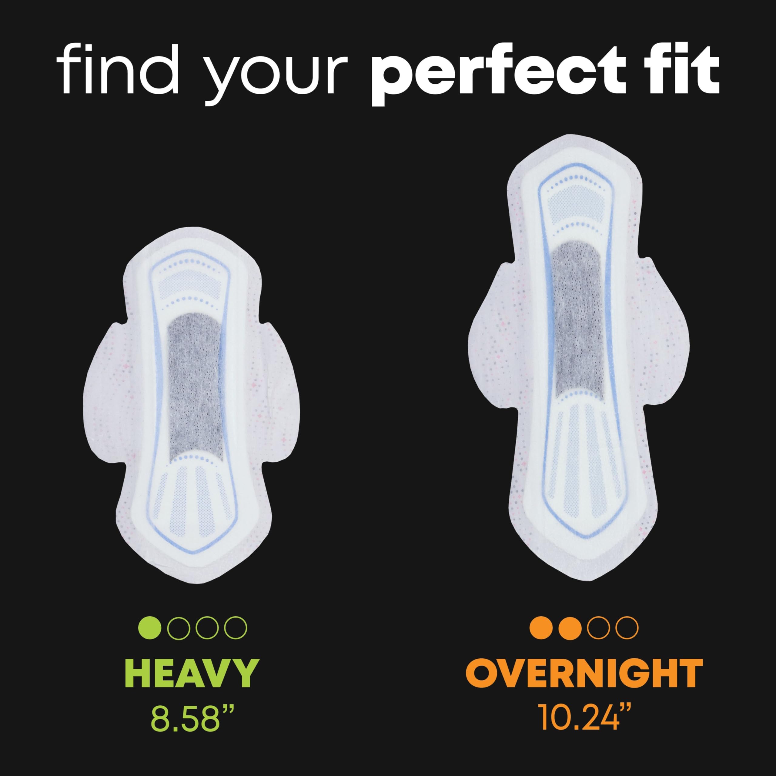 U by Kotex Balance Sized for Teens Ultra Thin Overnight Pads with Wings, 48 Count (4 Packs of 12) (Packaging May Vary)