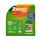 Zyrtec 24 Hour Allergy Relief Tablets, Indoor & Outdoor Anti Allergy Medicine with 10 mg Cetirizine HCl per Antihistamine Tablet
