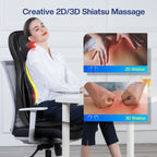 COMFIER Shiatsu Neck Back Massager with Heat,2D/3D Massage Chair Pad with App Control,Deep Tissue Kneading Massage Chair Pad wit