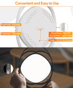 HIBOITEC Light Therapy Lamp - 10000 Lux UV-Free Sun Light With 3 Color Temperature, 5 Adjustable Brightness, Timer & Memory Func