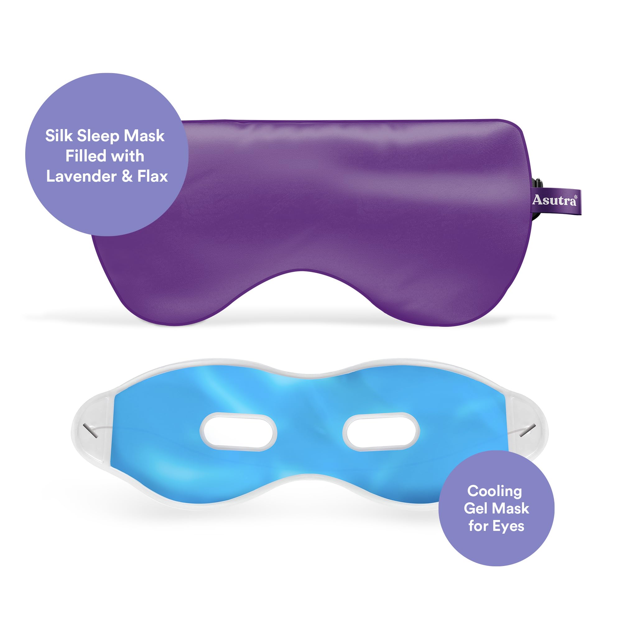 ASUTRA Dream Sleep Bundle - Purple Silk Eye Pillow Box Set and Dream The Night Away Lotion with Magnesium and Melatonin