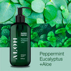 ALOH Sanitizing Hand Gel 2-pack | Peppermint Eucalyptus + Aloe | 70% Alcohol Hydrating Hand Sanitizer Gel with Essential Oil, fo