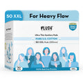 Plush UltraThin Xxl Sanitary Pads For Women 50 Pcs | Super Absorbent Heavy Flow 320Mm Sanitary Napkins| 100% RashFree | Pure U