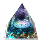 Besorgone Orgonite Pyramid for Positive Energy Amethyst Sphere Chakra Orgone with Blue Quartz Crystal Healing Stones Attract Wea