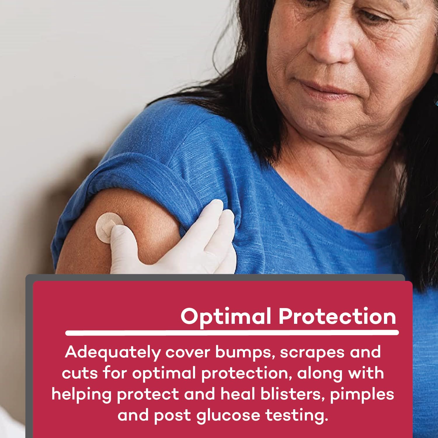 Dealmed Sheer Plastic Spot Bandages - 7/8    Small Round Sterile Strips, Adhesive Outer with Non-Stick Pad, Latex Free, Wound Ca