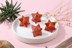 QINJIEJIE Red Japer Merkaba Crystal, 1 Natural Healing 3D Star Dodecahedron Stones, Sacred Meditation Energy Generator Home Deco