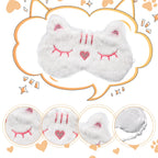 3 Pieces Cartoon Cute Cat Sleeping Eye Mask, Cute Sleeping Eye Mask, Soft Plush Eye Mask, Cartoon Style, Night Sleeping Eye Mask