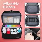 Mancro Dual Layers Medicine Organizer Bag, Pill Bottle Organizer Storage with Lockable Zipper, Medication Travel Bag for Pills,