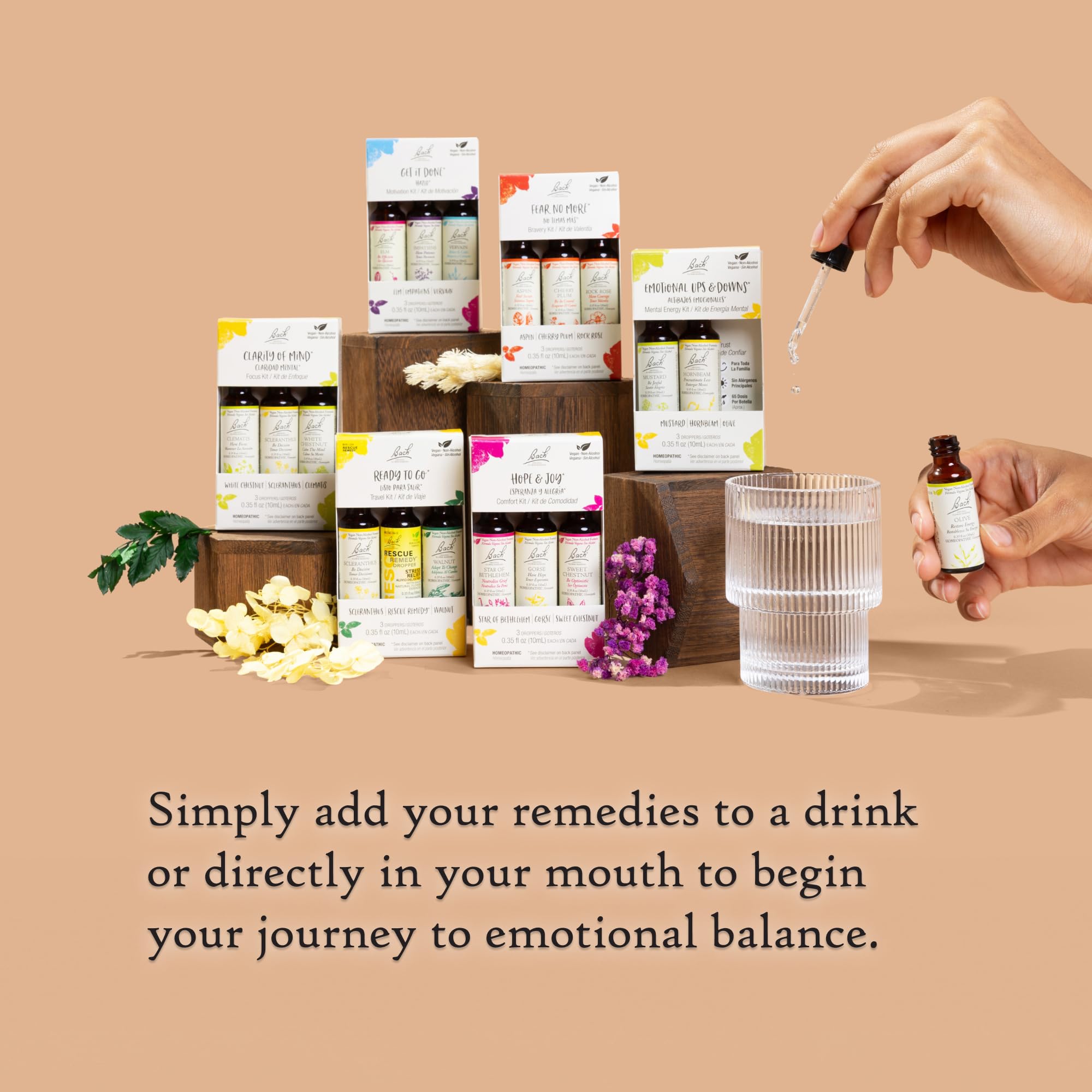 Bach Original Flower Remedies, Emotional Ups & Downs Trio Kit, for Mental Energy (Non-Alcohol Formula), Natural Homeopathic Flow