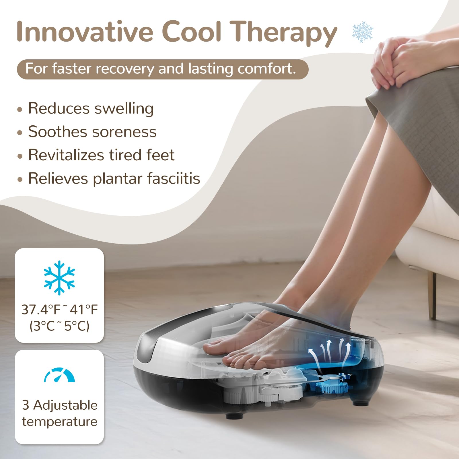 Howdy Cooling and Heating Foot Massager for Feet, Size 13 - Shiatsu Massage with Remote Control, Relief Plantar Fasciitis & Swol