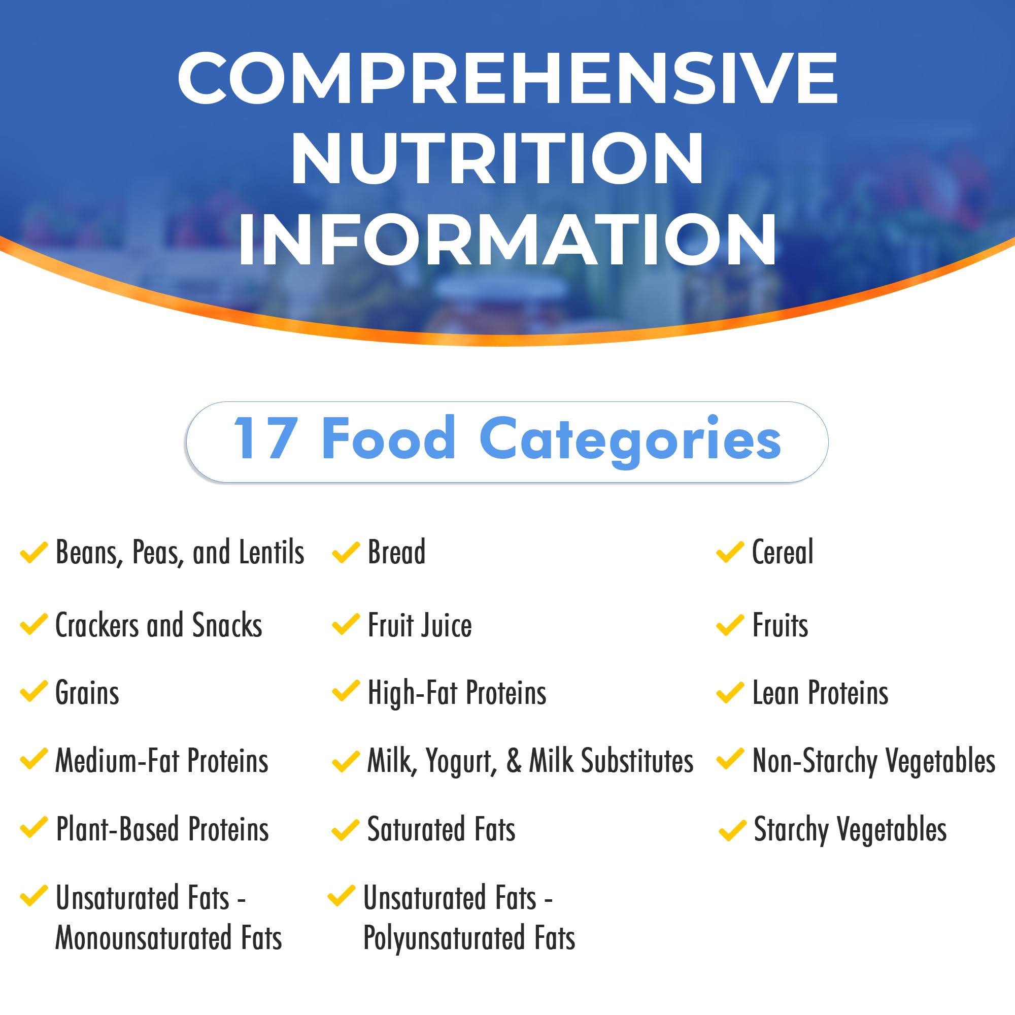 Zastic! Laminated 8.5x11 Diabetes Food Chart & Meal Planner for Diabetics - 345 Grocery Foods List - Diabetic Food List Planner