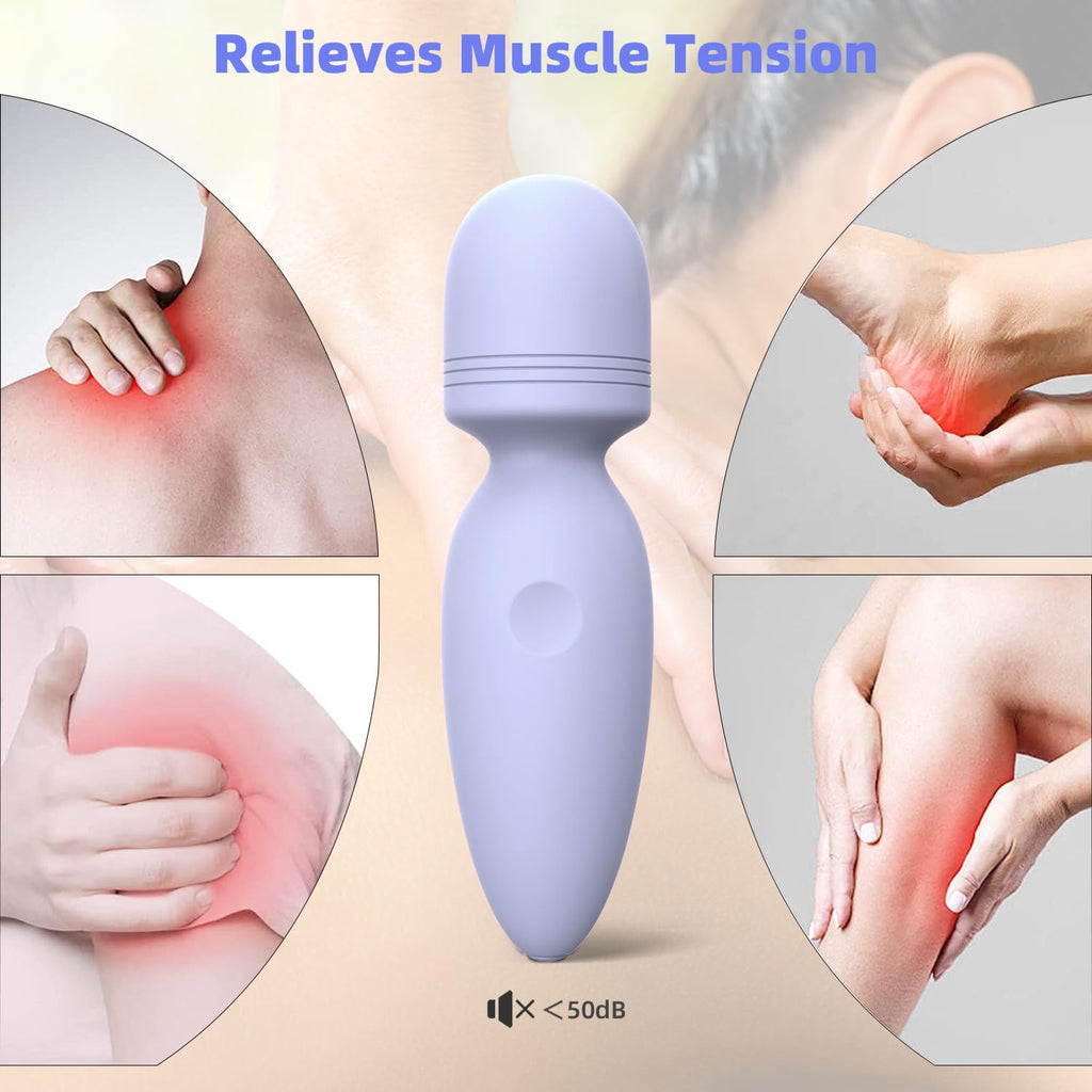 Fuwyiy Mini Manual Back Massagers,Gifts for Women Small Cordless Handheld Massager with 10 Modes, Personal Handheld Massager for