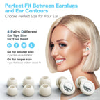 Ear Plugs for Sleeping Noise Cancelling - 30dB Reusable Silicone Earplugs with 8 Ear Tips & Case, Ideal Sleep Ear Plugs, Soft &