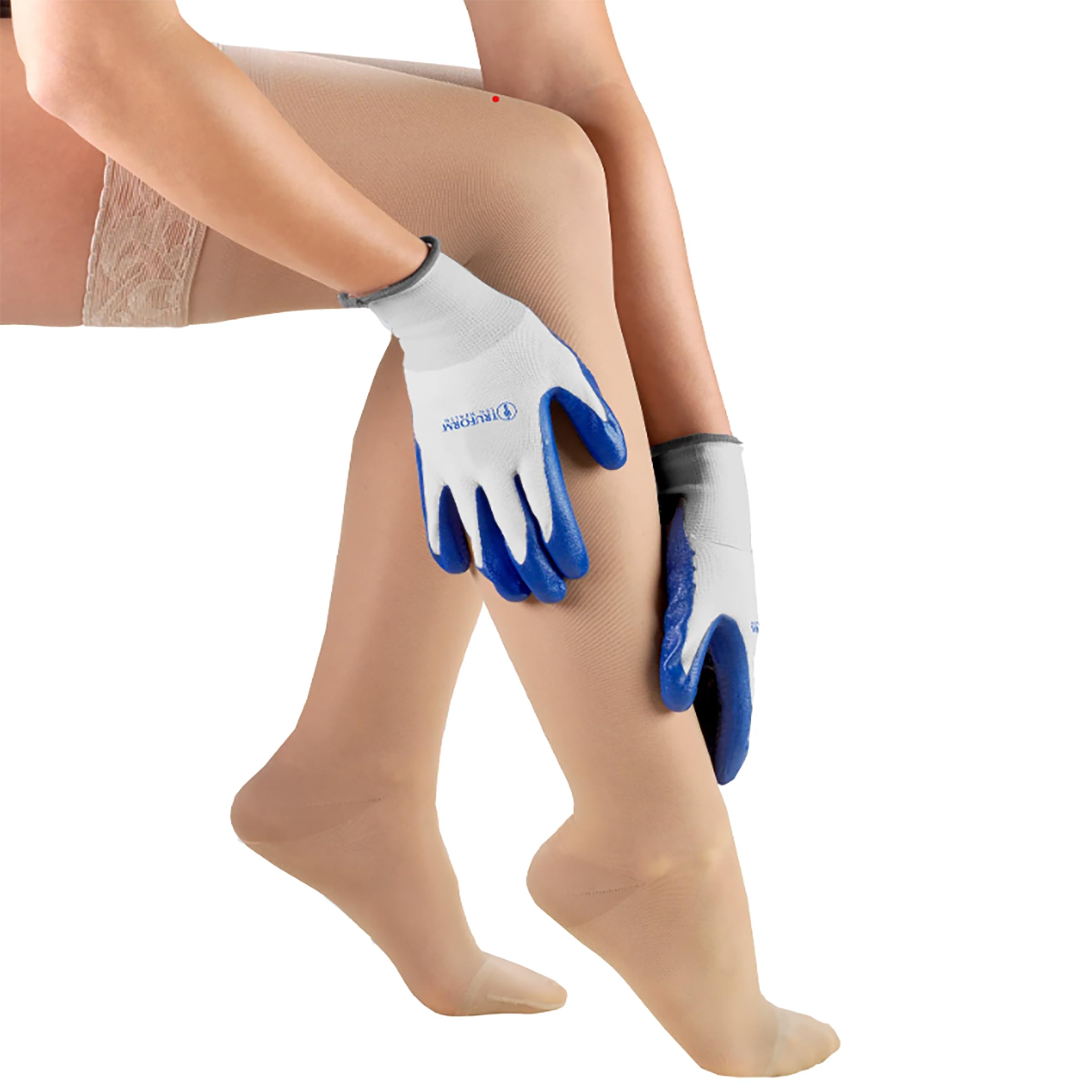 Truform Donning Gloves for Medical Compression Stockings Pantyhose Support Tights, Increased Grip and Protection, 1 Pair, Large
