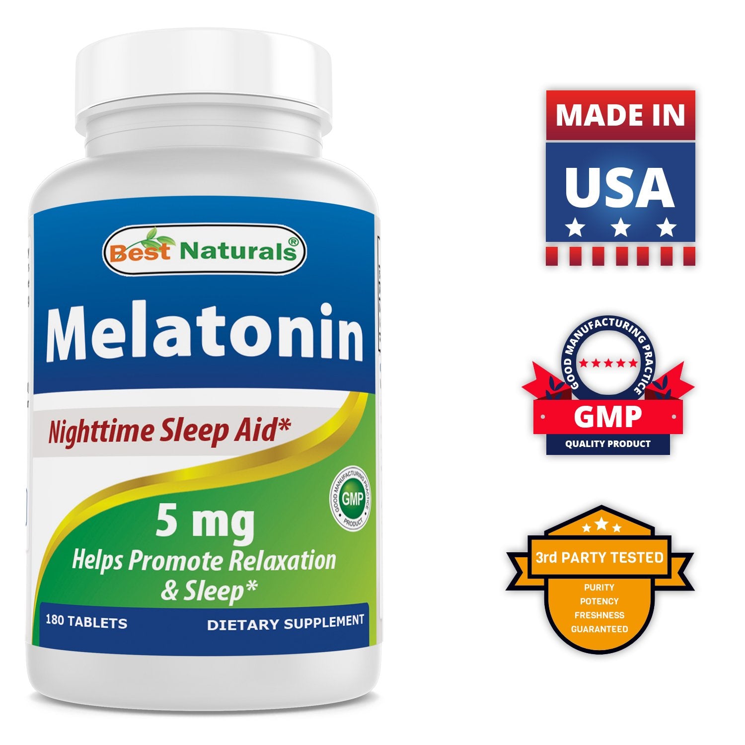 Best Naturals Melatonin 5 mg 180 Tablets