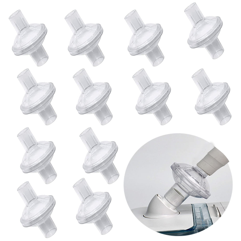 Universal CPAP Inline Filter - CPAP Filters Compatible with ResMed,Dream Station - 12 Packs for 22MM 25MM Tubing Machines, Fresh