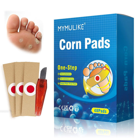 MYMULIKE 48Pcs Corn Removers for Toes & Feet, Tackle Tough Corns with Ease, 0.4 Diameter Large Size, Experience Quick Recover wi