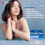 Carbou Medical Silicone Scar Sheets (1.6''x 120''Roll),Soft Silicone Scar Tape,Easy-Tear Silicone Tape for Scars Treatment,Profe