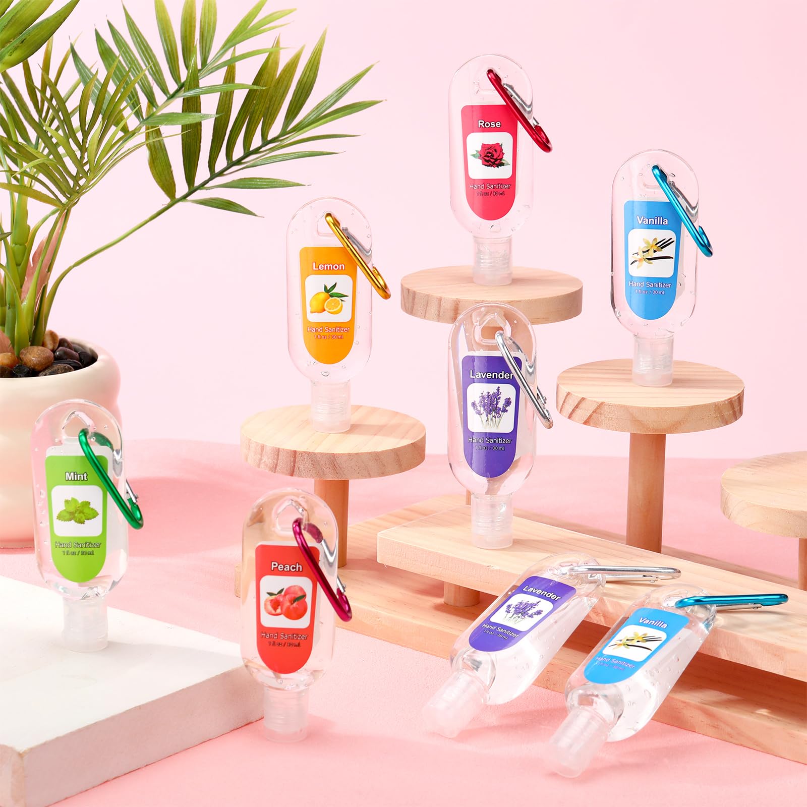 Sacubee 24 Pack Fruit Scented Hand Sanitizers Keychain Gift Mini Hand Sanitizer Bulk 1 oz Travel Size Sanitizer Keychain Gift Se