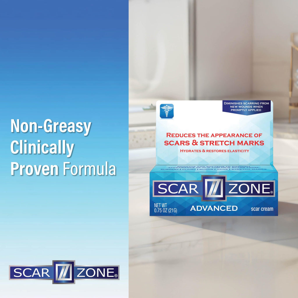 Scar Zone Advanced Scar Cream - Intensive Scar Removal Ointment for Old & New Scars, Fades Stretch Marks, Burns, & Surgical Mark