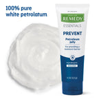 Medline Remedy Essentials Petroleum Jelly (4 oz Tube), 12 Count, 100% Pure White Petrolatum, Skin Protectant Barrier, Diaper Ras