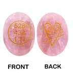 Rose Quartz Zibu Coin Angelic Number Oval Natural Pink Crystal Stone Cabochon Feng Shui for Good Luck Prosperity and Positivity