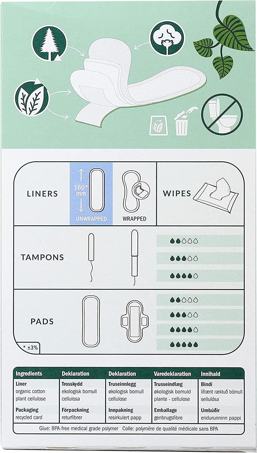 Natracare Panty Liners Mini 30 Count (6 Pack)