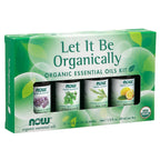 Let It Be Organically Organic Essential Oils Kit Now Foods 4 (10ml Bottles) Kit