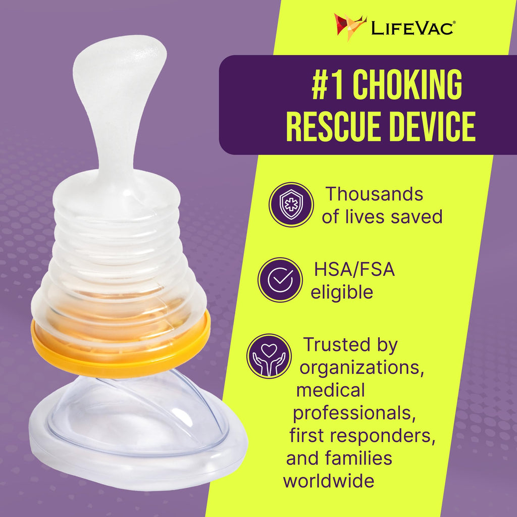 LifeVac Home & Yellow Travel Combo Kit - Portable Suction Rescue Device, First Aid Kit for Kids and Adults, Portable Airway Suct