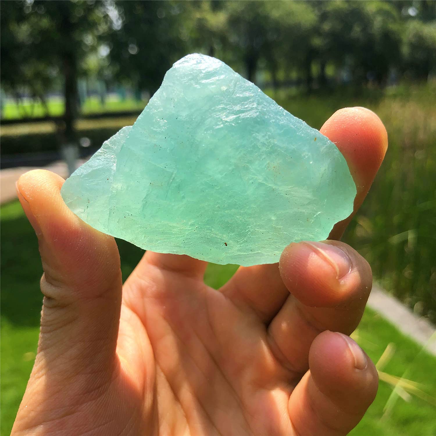 Zenkeeper 1Lb Green Fluorite Crystal Rocks Raw Stones for Tumbling, Green Natural Fluorite Crystals Bulk Rough Gemstone for Jewe