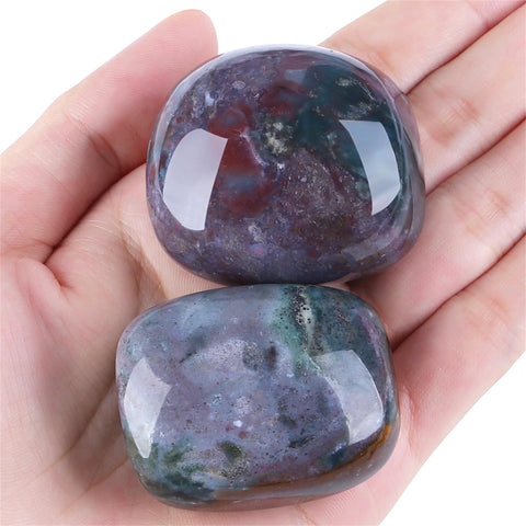 YATOJUZI 1.6''-2'' Indian Agate Natural Crystals and Healing Stones Worry Stones Polished Rocks Gemstones Palm Stone for Meditat
