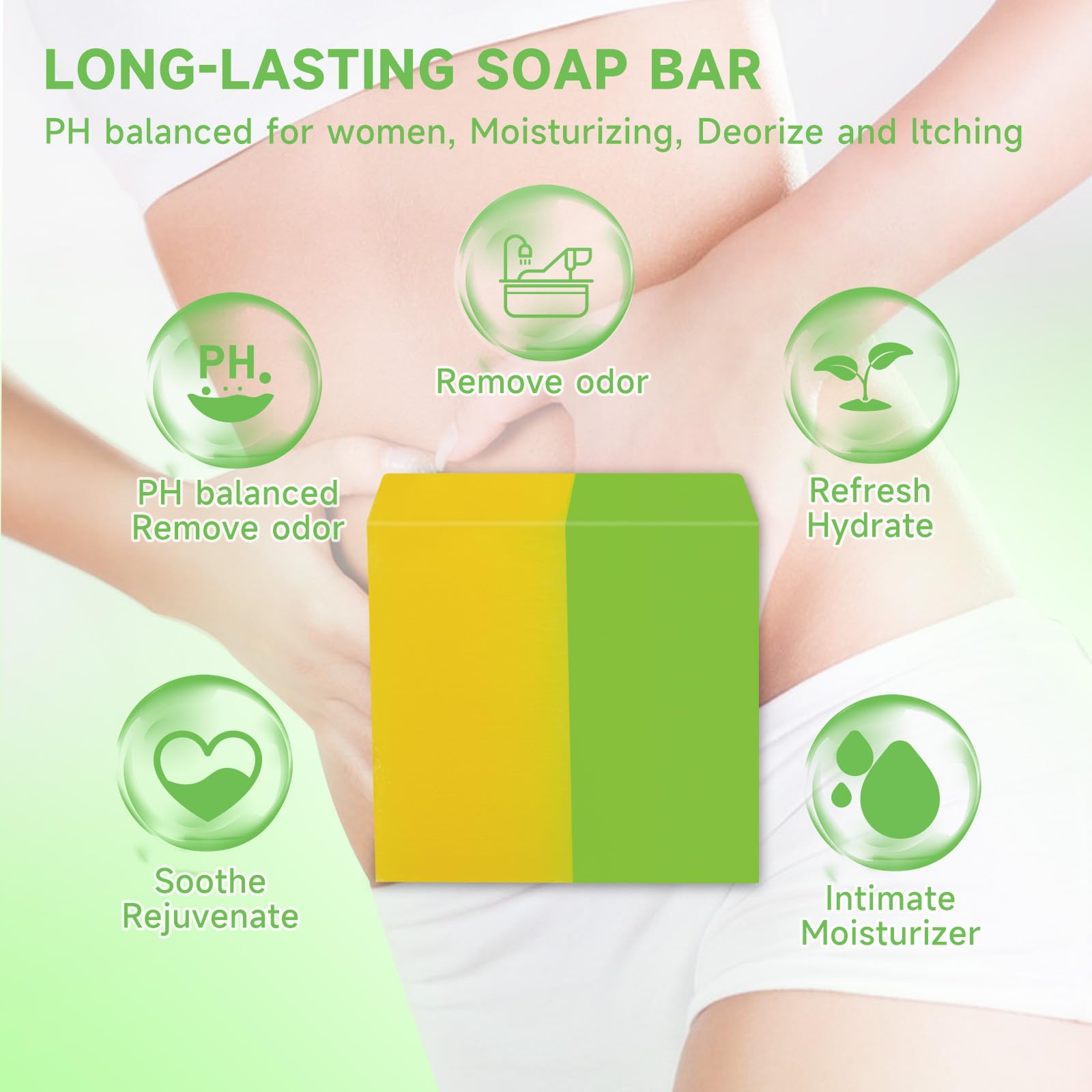 3 PCS Yoni Soap Bars for Women pH Balance, Natural Yoni Bar Soap Yoni Wash for Vaginal Moisturizing Eliminates Odor Body Wash So