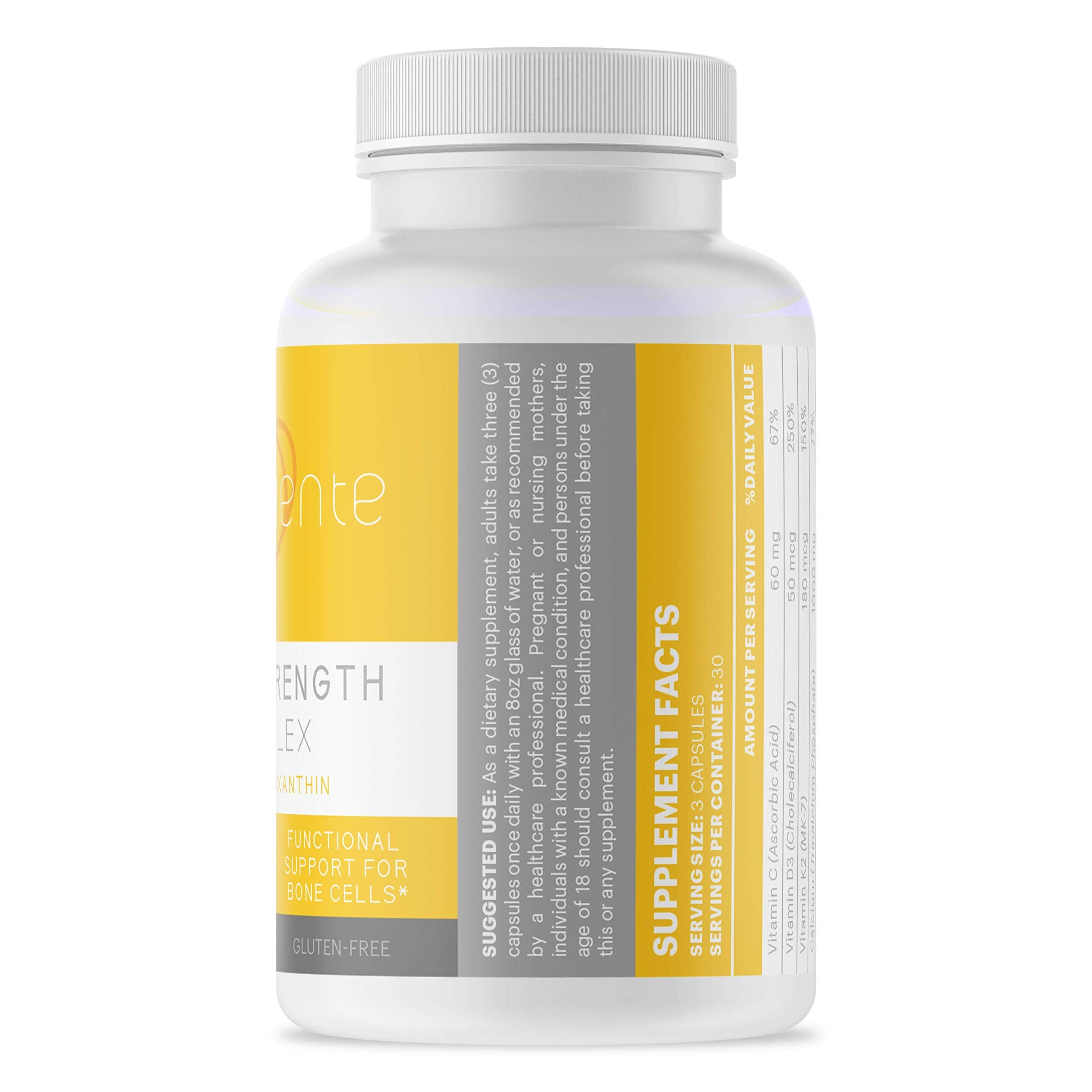 Juveriente Bone Strength Complex/A Dietary Therapy of a Japanese Traditional Fruit, Packed with Vitamin C, D3, K2, Calcium, Phos