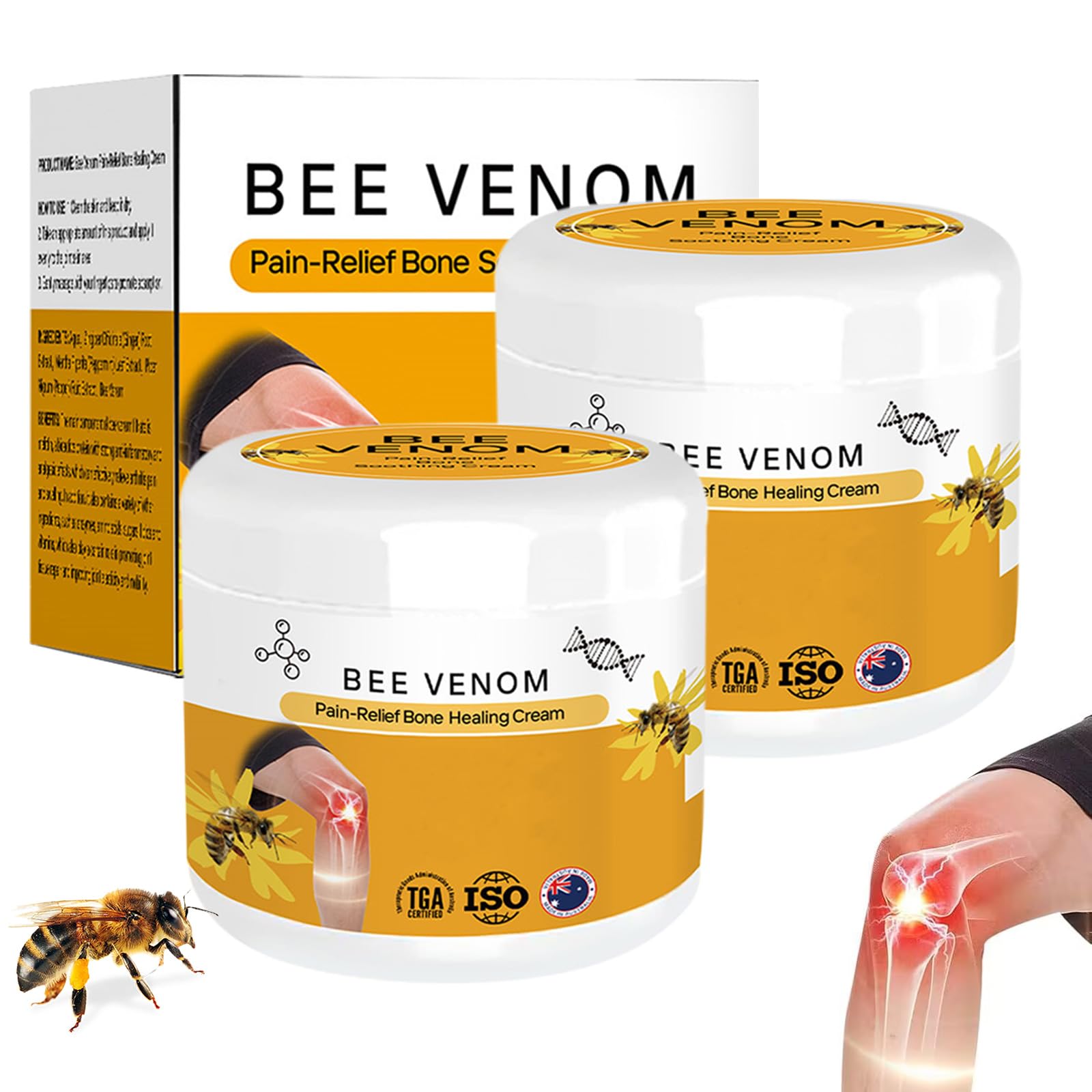 OWELMOL Bee Venom Advanced Joint and Bone Cream, Bee Venom Joint Muscle Bone Cream Effective Relief for Back, Neck, Hands, Feet,