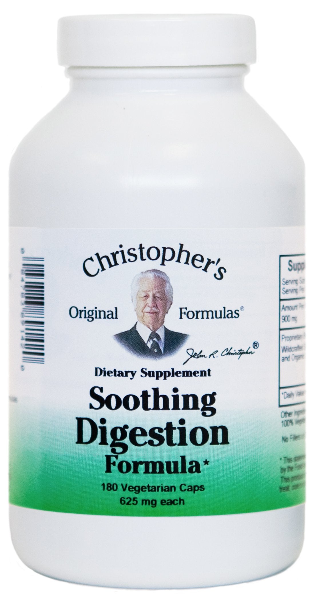 Christopher s Soothing Digestion -- 600 mg - 180 Vegetarian Capsules
