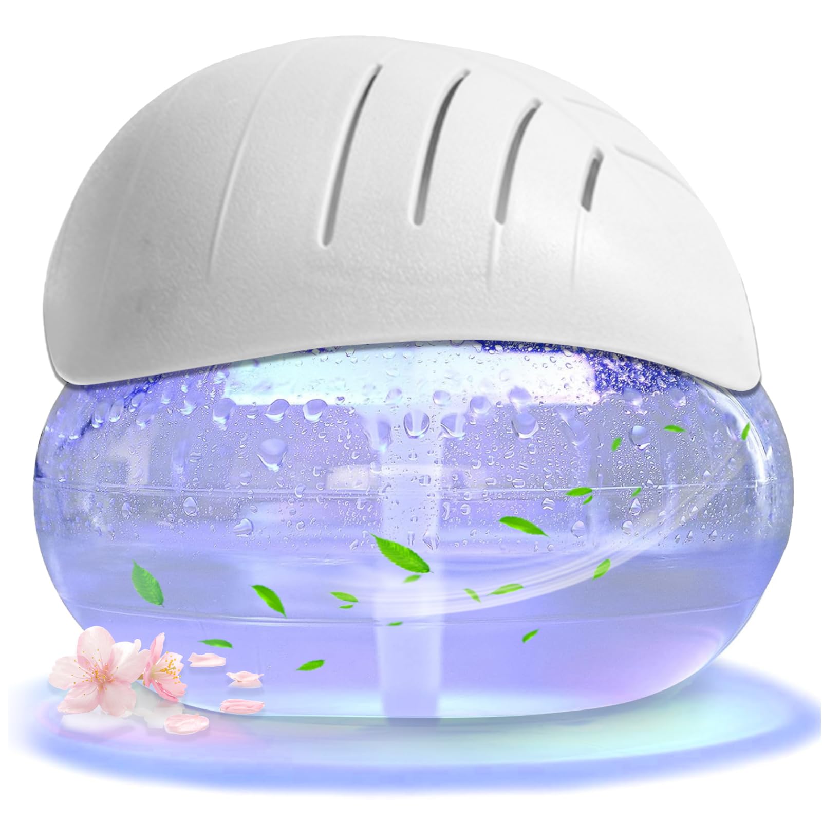 Air freshener (White) - for home, bedroom and office - Essential oil aroma diffuser with LED coloured night light with soothing 
