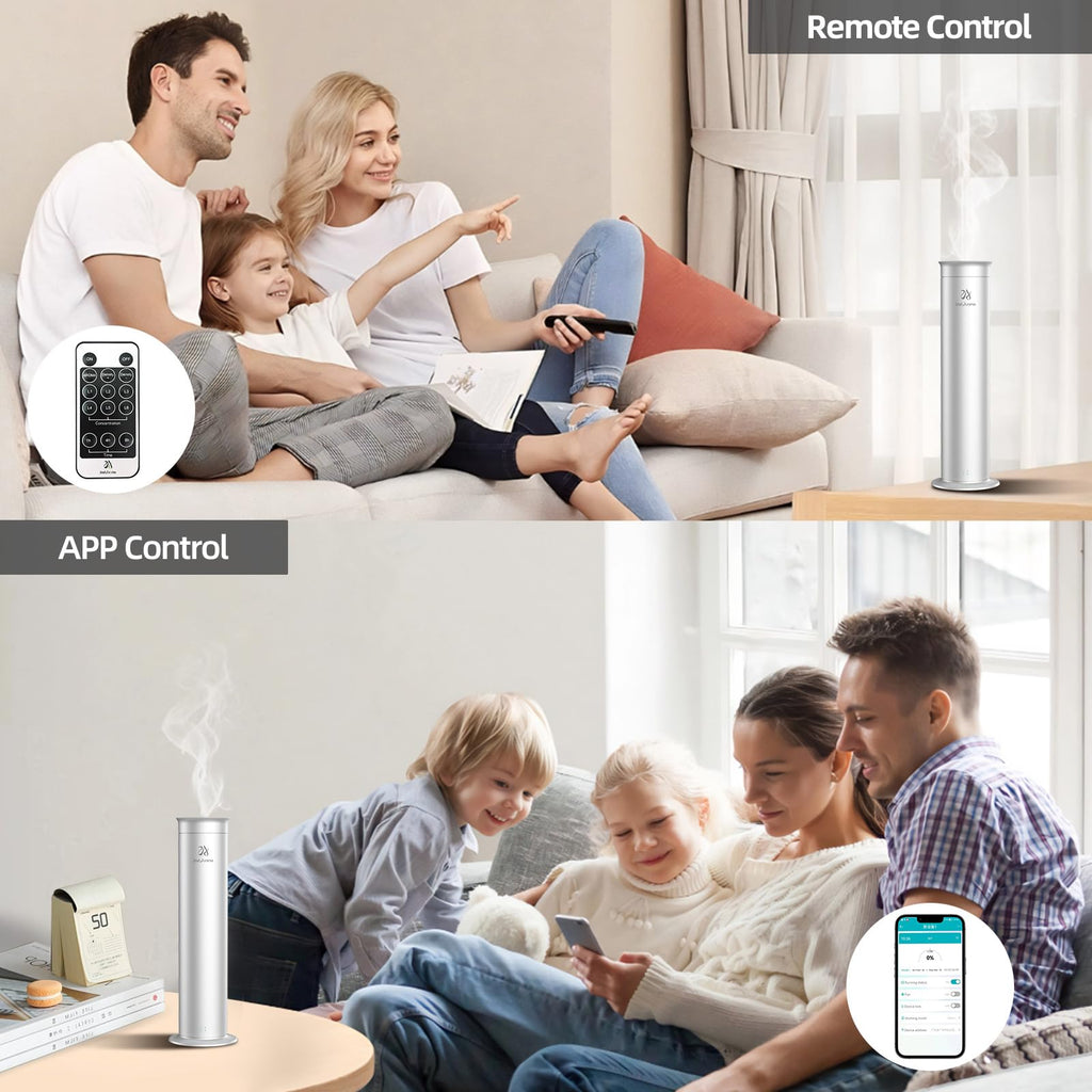 2ndAroma Home Diffusers for Large Home with Essential Oil 100ml, Oil Diffuser Essential Oils Waterless with Remote Control, Alum