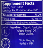 Organic, Fennel Essential Oil, Food Grade - 100% Pure, Fennel Oil, by Zongle Therapeutics, 1 OZ