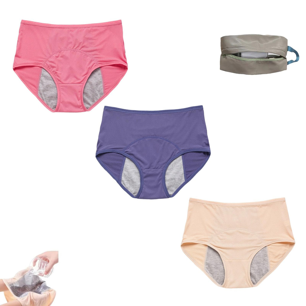 biqozi Panties for Women Over 60 70, Leakproof Ladies Underwear, Ladies Comfortable Leak Proof Incontinence Panties(#07,3X-Large
